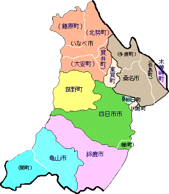 北勢地域の地図